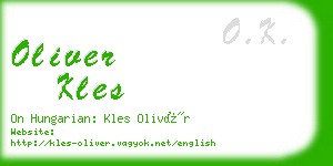 oliver kles business card